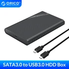 Бокс ORICO для жесткого диска с SATA на USB, чехол 2,5 дюйма для корпус SSD, HDD футляр для внешнего жесткого диска чехол с кабелем Type C с поддержкой UASP автоматического сна