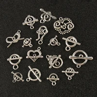 20sets stainless steel silver color fastener bracelet toggle clasp buckle connector for jewelry making ot clasps diy accessories