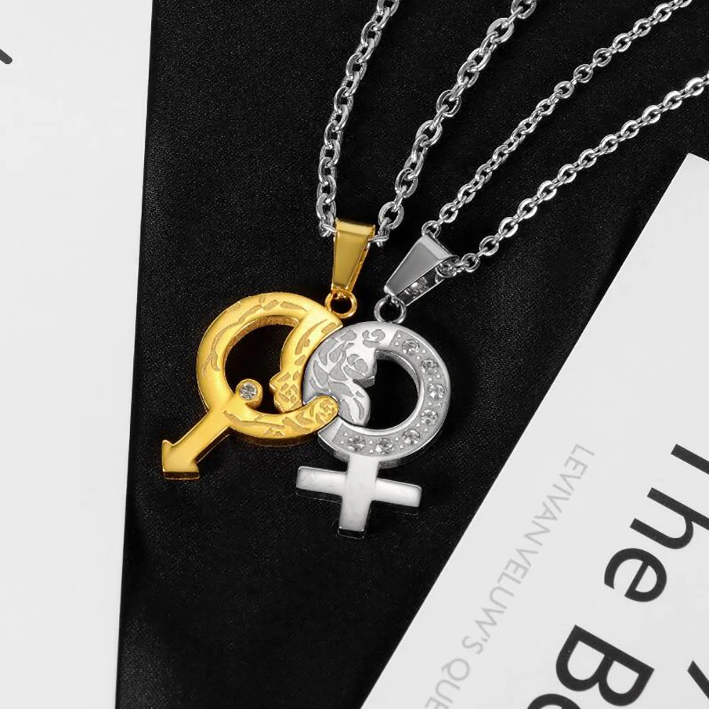 Кулон-пазл из нержавеющей стали для мужчин и женщин цепочка с кулоном влюбленных