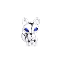blue eyed fox charm for bracelets 2020 new jewelry pendant 925 sterling silver beads for jewelry making