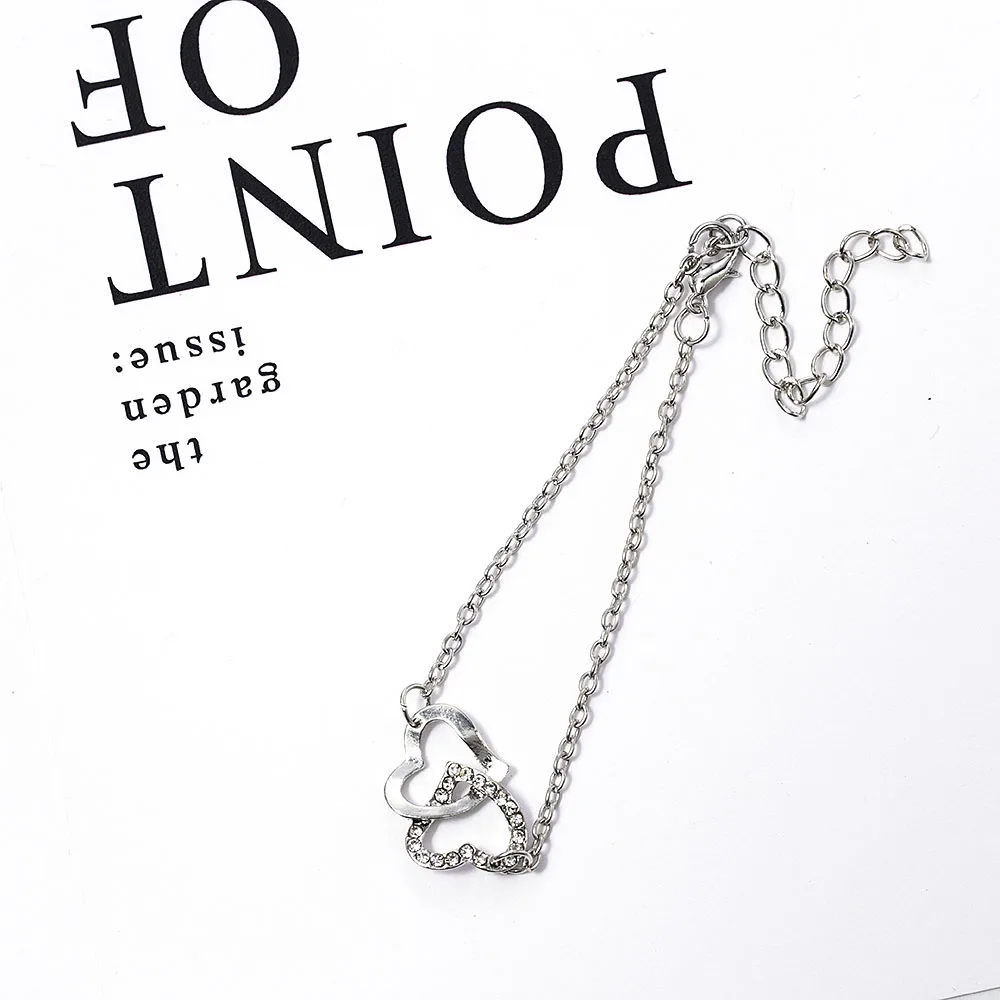 Женский браслет в форме сердца из розового золота Модный Ювелирный Браслет с