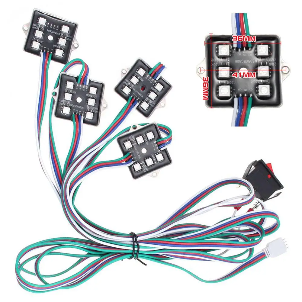 48 шт. светодиодная вспышка светильник 5050SMD Rgb Цвет светодиодный Универсальный
