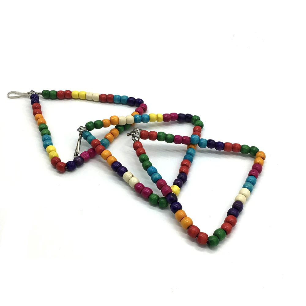 Bird Toys Parrot Swing Toy with Colorful Wooden Beads Bells and Pet Cage Hammock Hanging Chew for Small Parakeets | Дом и сад