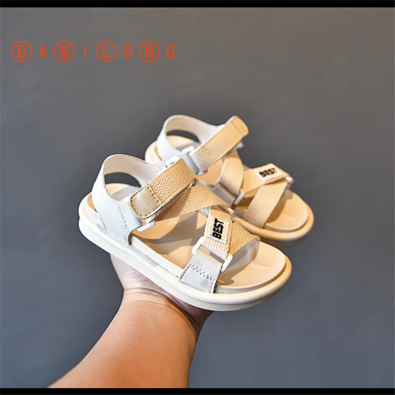 2020 Summer Boys Open Toe Toddler Baby Shoes Children Beach Genuine Leather Breathable Kids Casual Sandals Y55 | Мать и ребенок