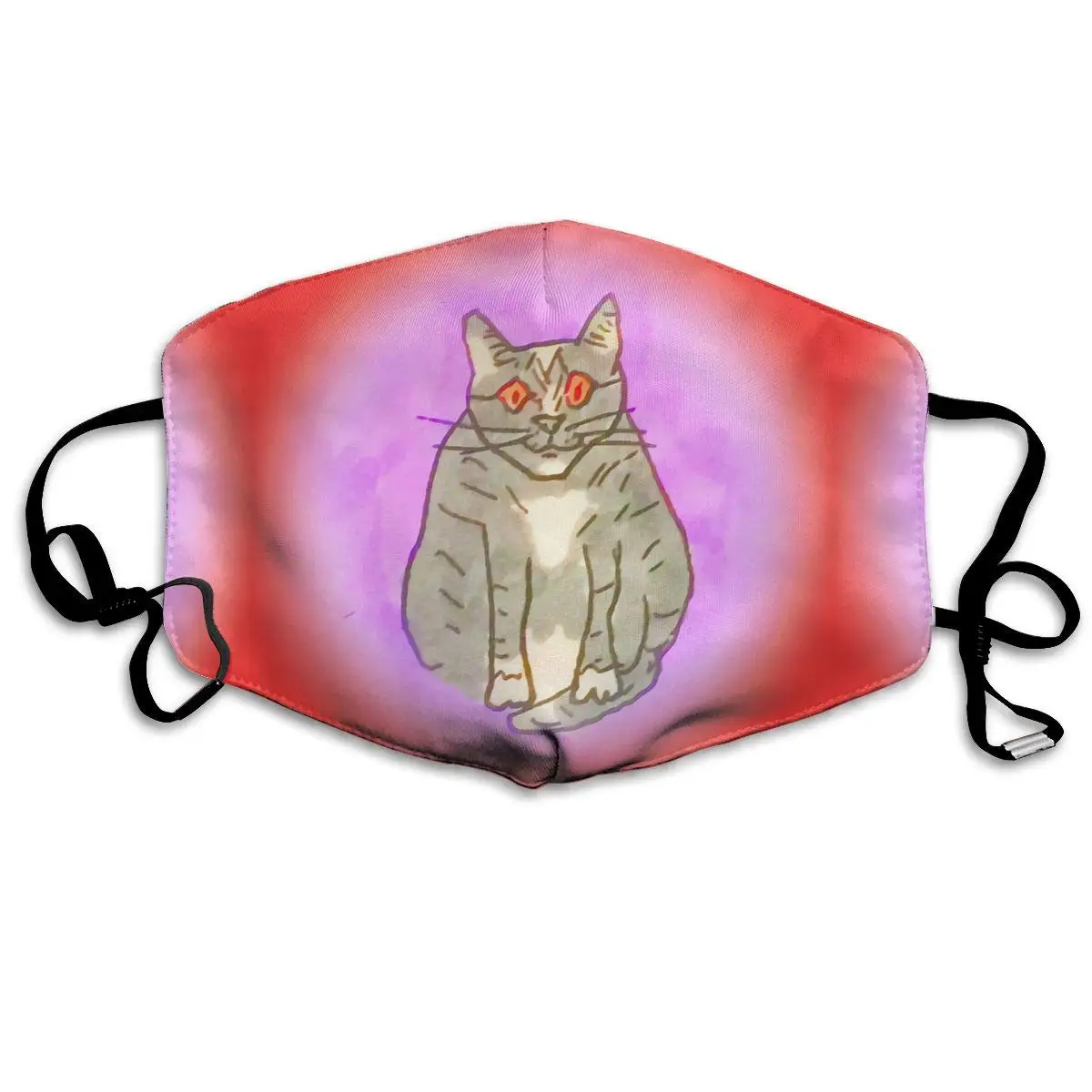 

Многоразовая моющаяся маска Tabby Cat с большой улыбкой, хлопковая противопылевая маска на половину лица для детей, подростков, мужчин и женщин ...