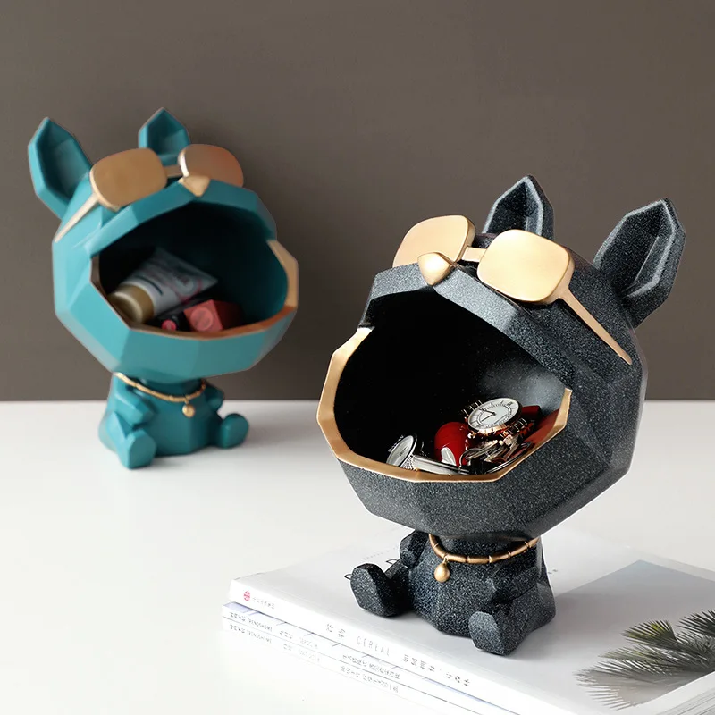 

Hot-selling big-beaked dog lockers, resin art sculpture, home decoration gifts, decorative candy boxes, fruit plates, keys
