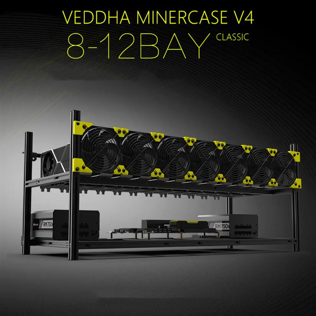 

6 GPU алюминиевый Штабелируемый на открытом воздухе для биткоинов, для майнинга