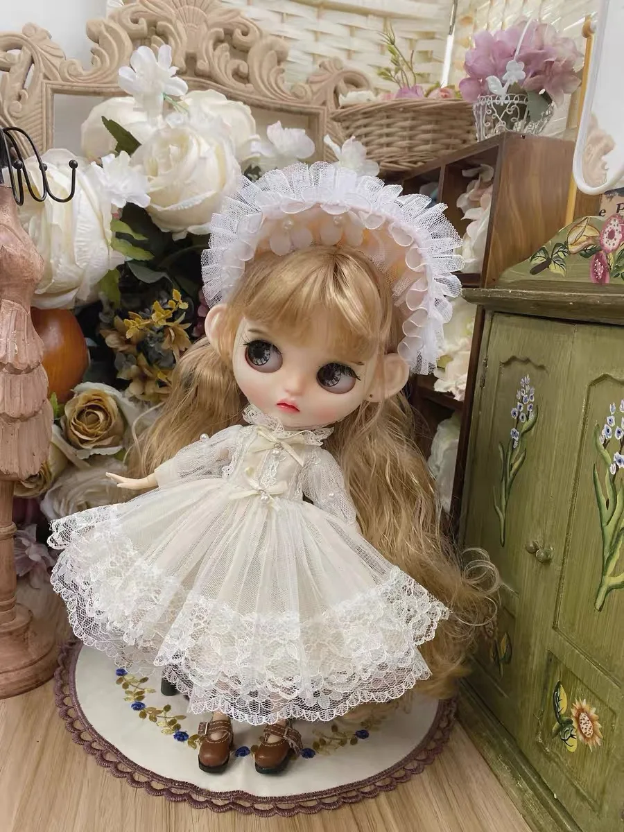 

Кукла Blythe Ob24 ручной работы аксессуары Западная Белая Принцесса Костюм Одежда модное платье 30 см 1/6 BJD кукла Azone Blyth наряд