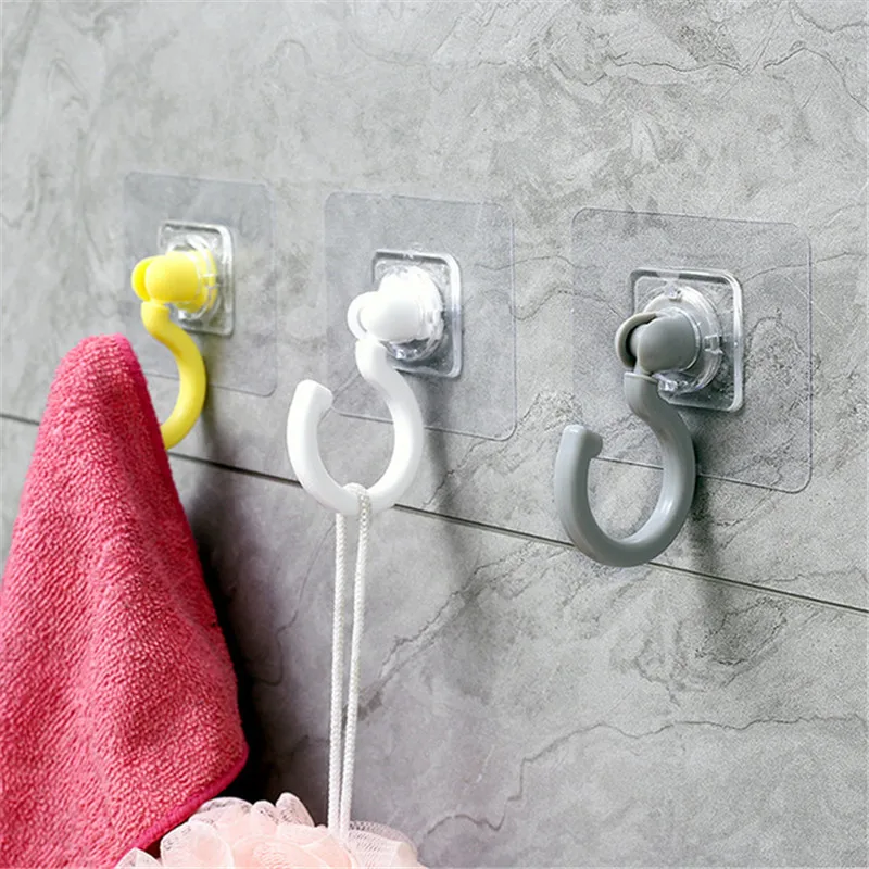 

2Pcs Transparent Hangers Self Adhesive wall Hooks Storage Holders In Bathroom Kitchen Stick on Door Hooks For Keys Towels