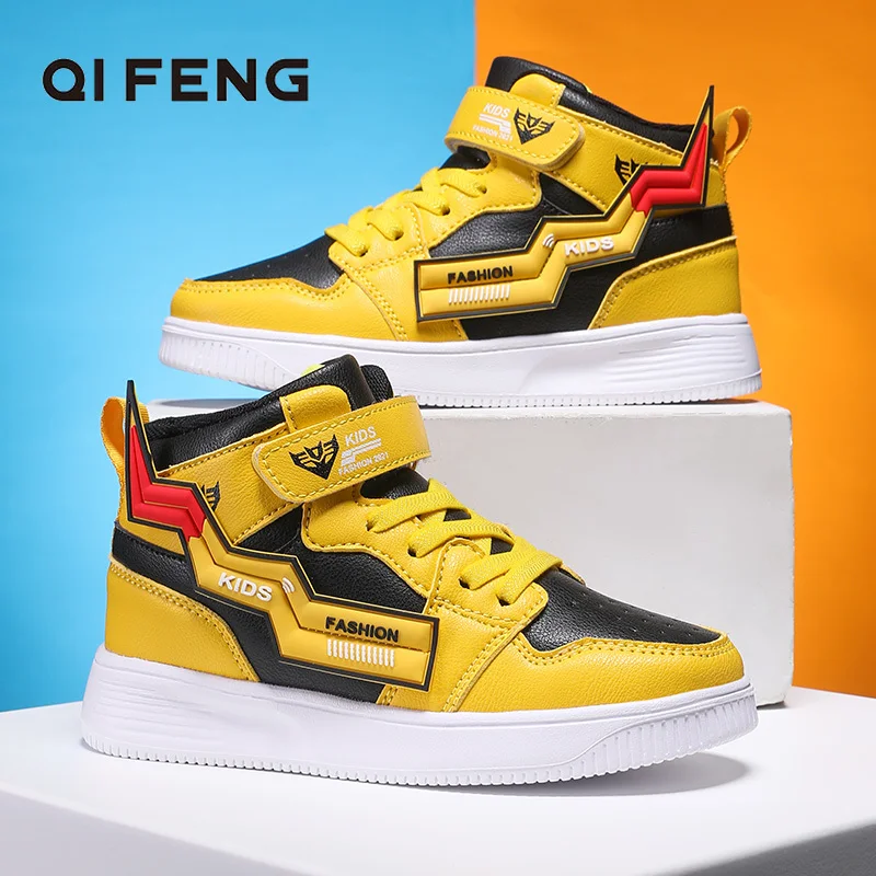 

Fashion Skateboarding Shoes Girls Boys Light Sport Shoes Children Cartoon Sneakers Kids Summer Winter Red High-Top Shoes Running