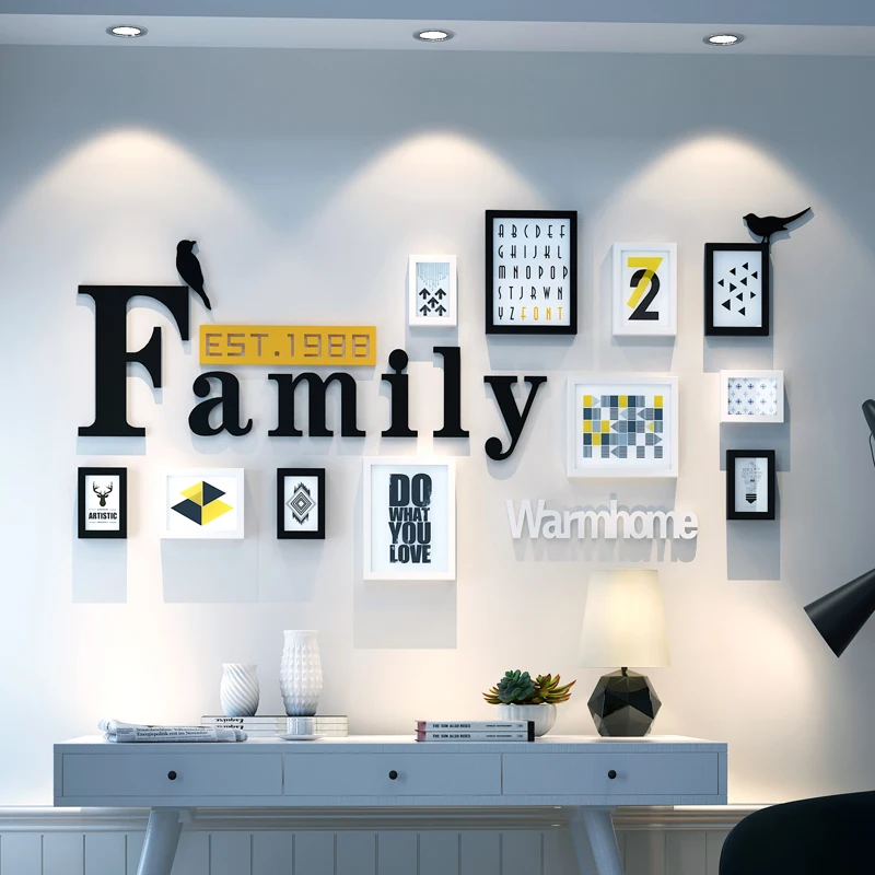 11 шт./компл. фоторамка с настенной наклейкой Современный домашний декор картина в