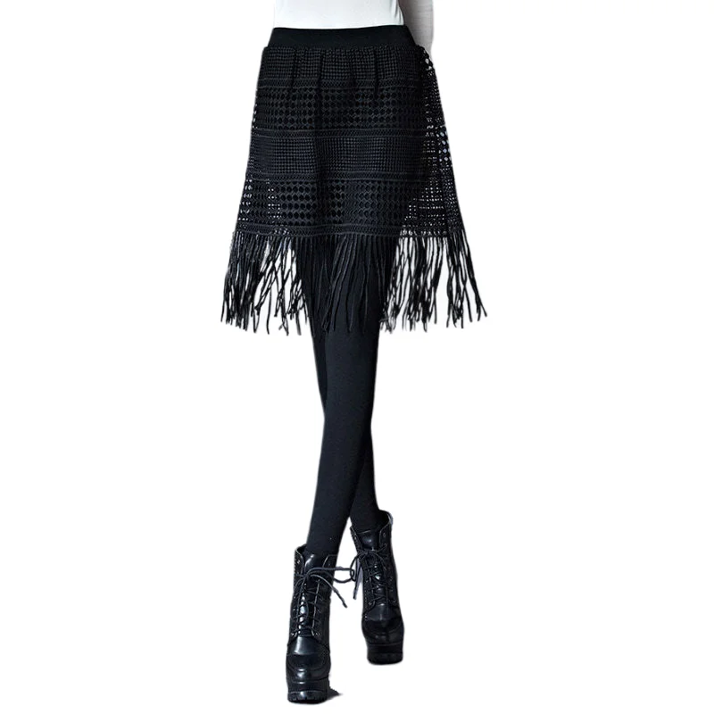 2019 new high waist plus velvet thick belt skirt leggings fake two pieces of lace leggings