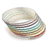 colorful rhinestone bracelet woman 7 colors rainbow chakra crystal bangle jewelry girl friend gift