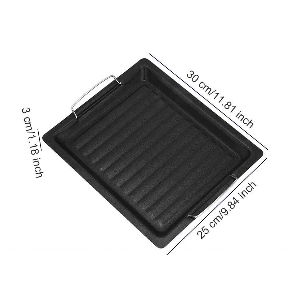 

Portable BBQ Grill Pan Non-Stick Charcoal Grill Plate Butane Gas Stove Cooker Party Picnic Terrace Beach Vegetable Barbecue Tray