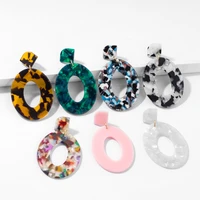 charmsmic acrylic oval geometric dangle earrings for women sexy ear jewelry accessories european american night club earrings