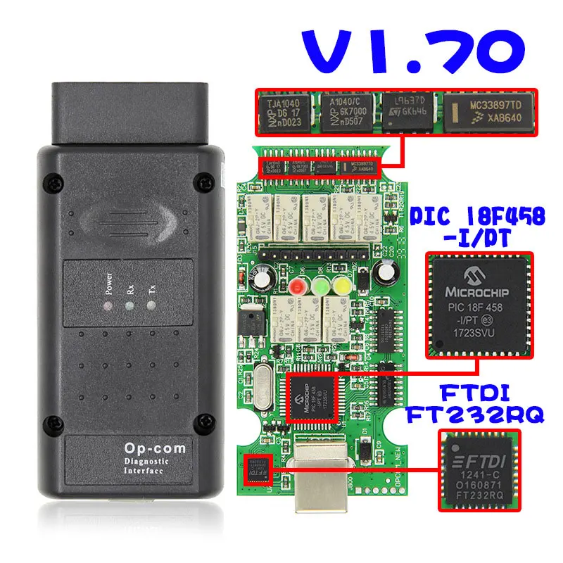 Диагностический сканер OPCOM V5 Для Opel OP COM V1.70 обновление прошивки PIC18F458 FIDI CAN BUS OBD OBD2