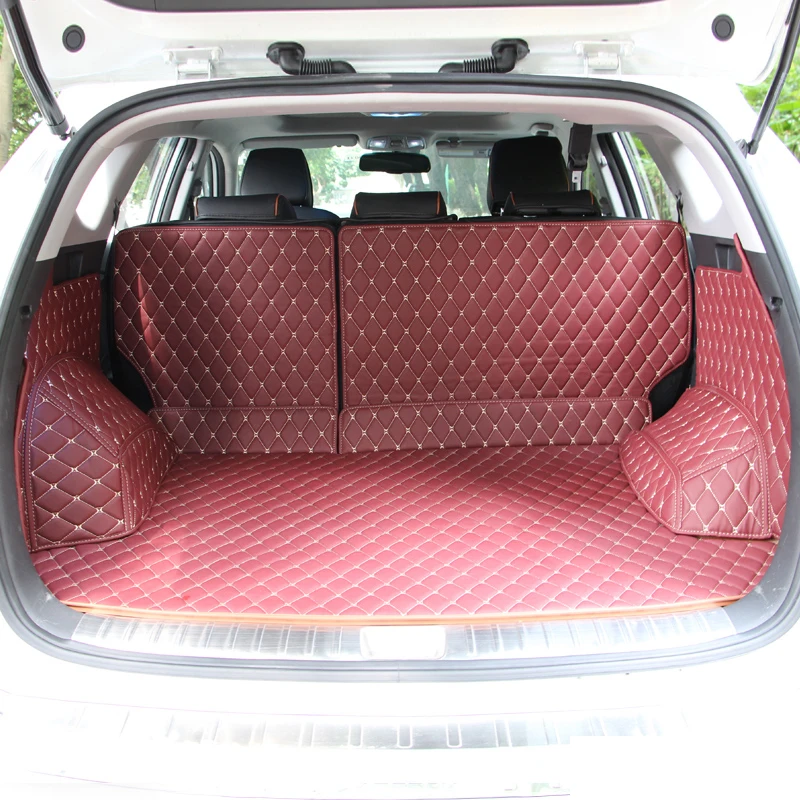 Lsrtw2017 XPE волокна кожи багажник автомобиля коврик для hyundai Tucson - Название цвета: red wine 5 pcs