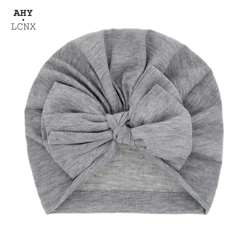 Шапка-тюрбан для новорожденных девочек хлопковая шапка с большим бантом и