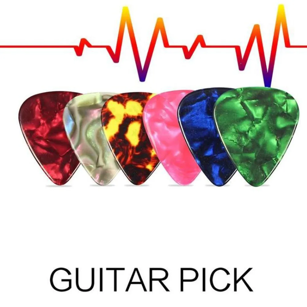 

Plectrum Holder+10 Celluloid Colourful Guitar Picks For Acoustic Electric Guitar Bass 3.6 X 3.1cm Smooth Surface Accessory