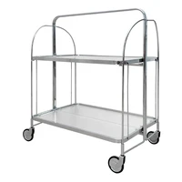 trolley glass foldable living room shelf mobile catering cart side table
