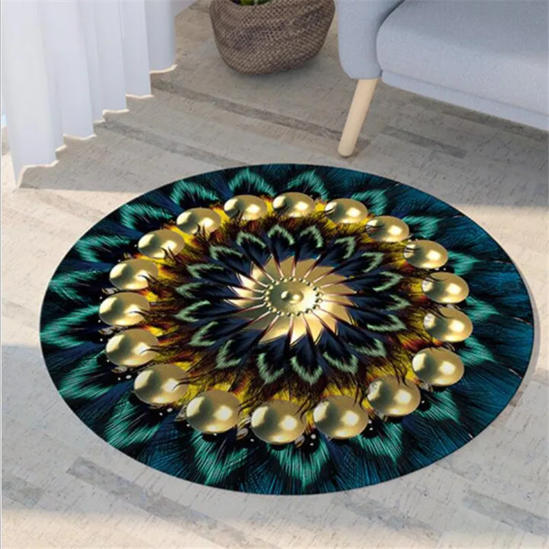 

Psychedelic Carpet Square Anti-Skid Area Floor Mat 3D Rug Non-slip Mat Dining Room Living Room Soft Bedroom Carpet 01