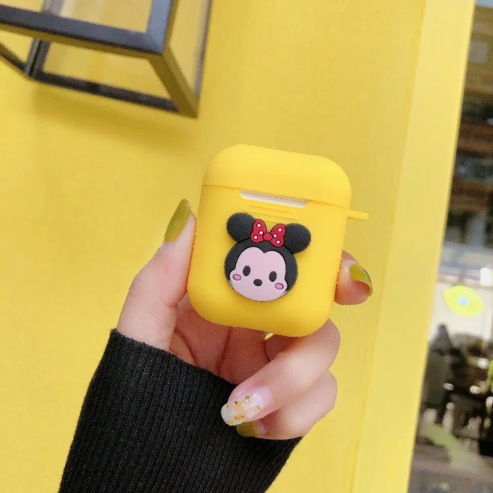 For Airpods No Face Man Silicone Case Protective Cover Fundas for Apple airpods 2 Accessories box with finger Anti-lost ring