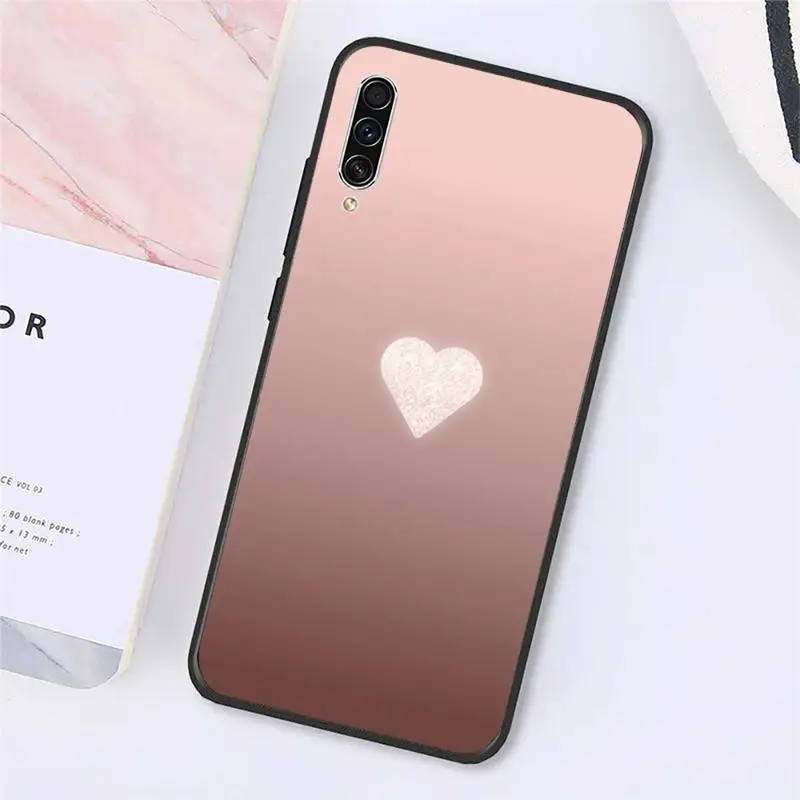 

Gold Rose Love heart Phone Case For Samsung galaxy A S note 10 7 8 9 20 30 31 40 50 51 70 71 21 s ultra plus Luxury brand shell