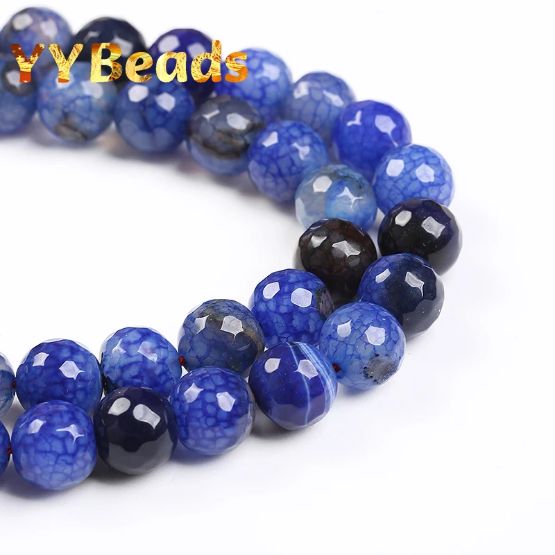 Природные ограненные Темно-синие Агаты &quotвены дракона&quot бусины 8 мм 10 свободные