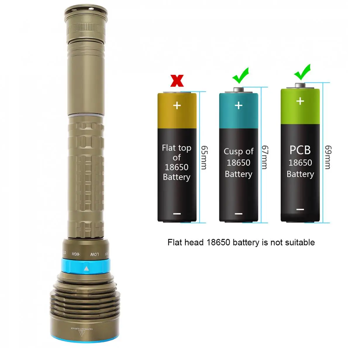 

7x XM-L L2 LED 8000LM High-power Flashlight Waterproof Underwater 50M Diving Flashlight with Rotating Magnetron 3 Modes Light