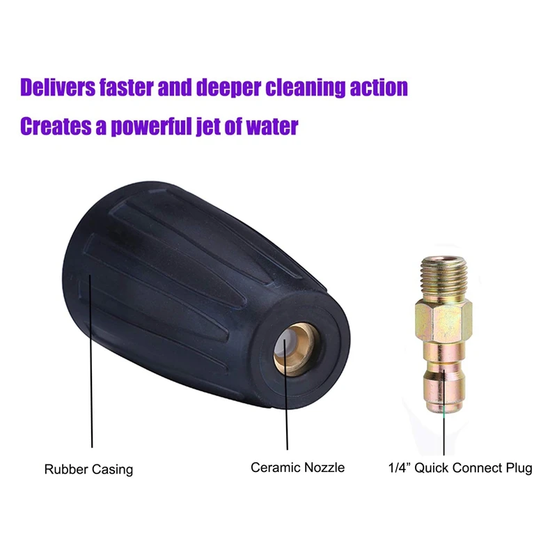 

3.0 Pressure Washer Rotating Turbo Nozzle 3000 Psi 3 Gpm With Spray Nozzle Tips Kit (3000 Psi /3.0 Gpm)