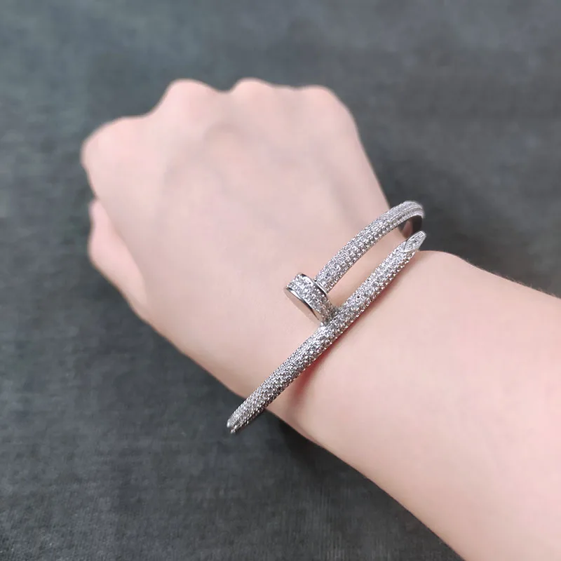 2021 модный креативный подходящий ко всему браслет в форме ногтя с цирконом