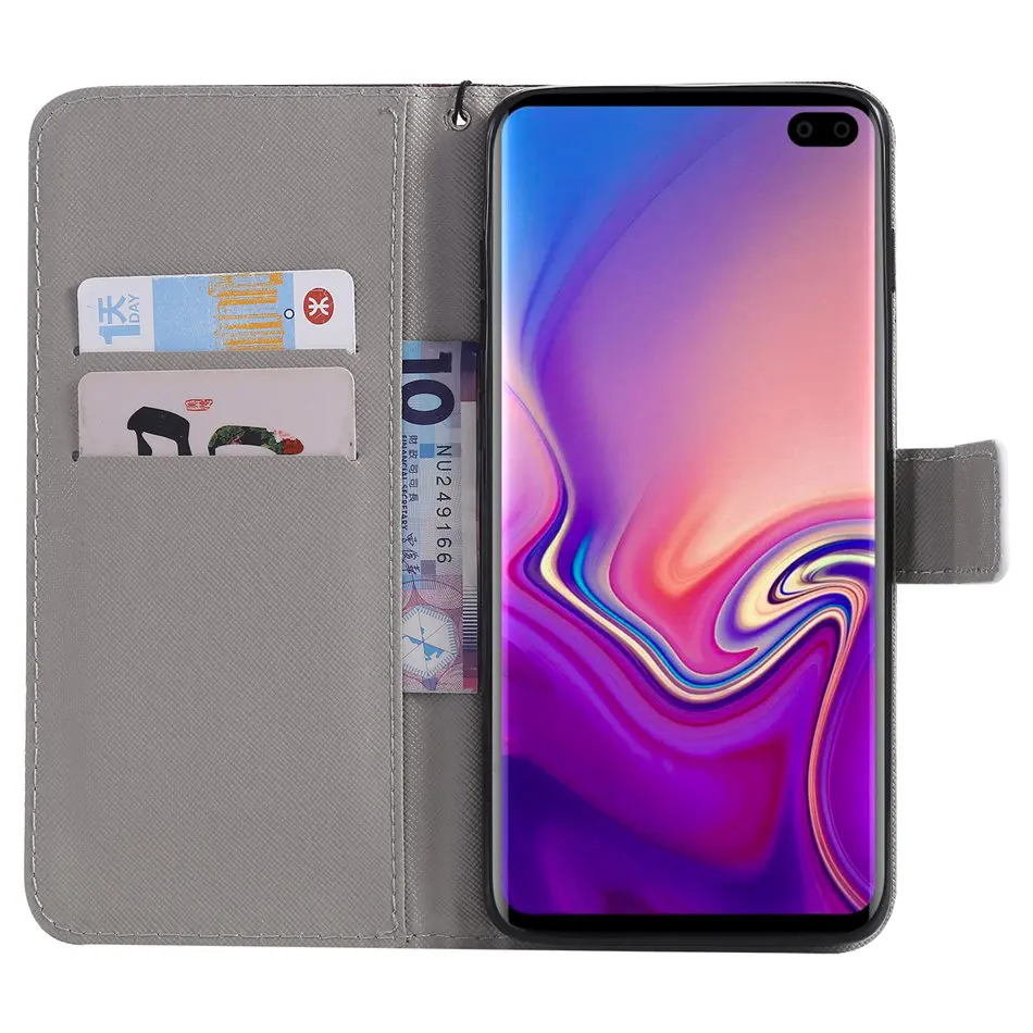 Чехол для samsung Galaxy S5 S6 S7 край j3 j5 j7 A5 A3 j1 Примечание 10 Pro 5G чехол-кошелек с подставкой из искусственной кожи с Откидывающейся Крышкой и функцией подставки P06F