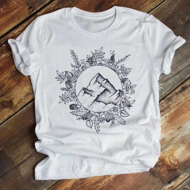 

Women Printing Floral Camper Travel Printing Clothing 90s Summer Fashion Clothes Print Tshirt Female Tee Top Graphic T-shirt