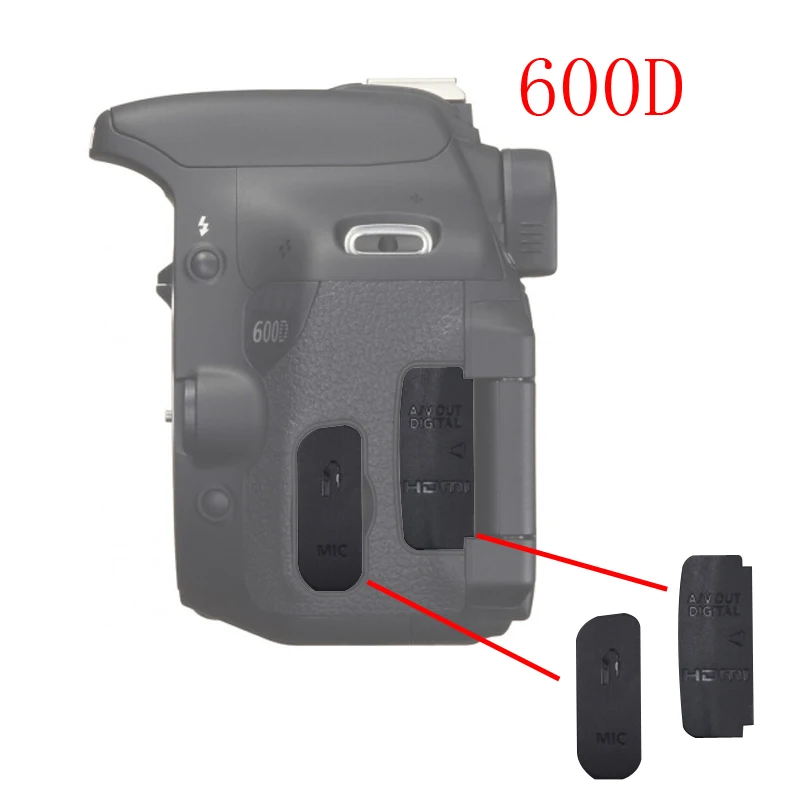 For Canon 600D Для Canon 600D USB/HDMI DC IN/VIDEO OUT резиновая дверная Нижняя крышка резиновая DSLR камера запасная часть для ремонта - Цвет: For Canon 600D