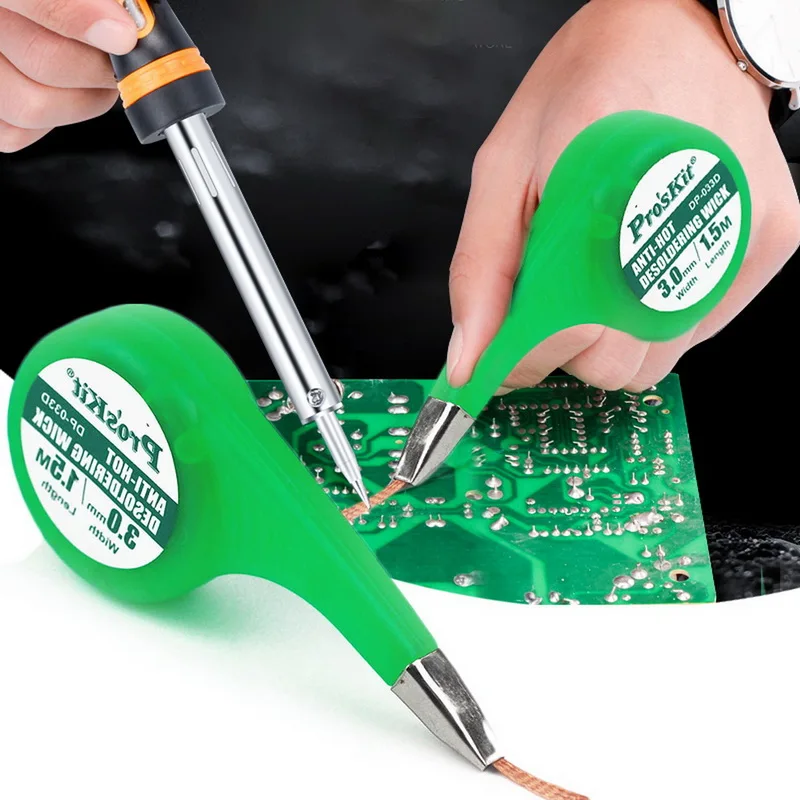 

NEW2022 NEW2022 1Pcs Desoldering Wick Braid Solder Wick Remover Sucker with Thumb Wheel Dispenser Solder Remover Vacuum Sucker