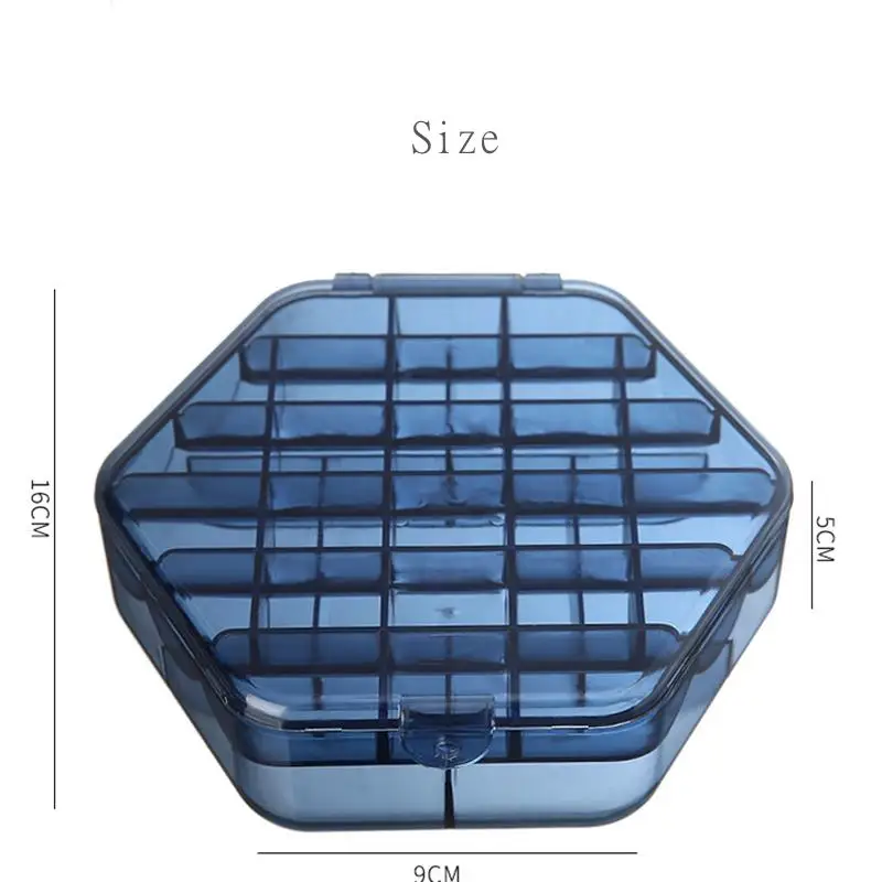 

1Pcs Jewelry Storage Box Earrings Jewelry Storage Box Double Large Capacity Plastic Transparent Polygonal Storage Box