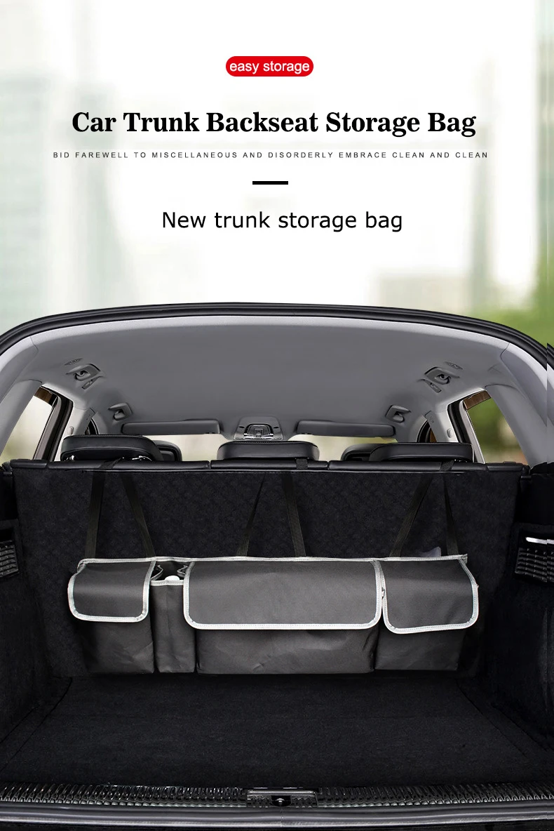 

Car Seat Back Trunk Organizer Backseat Hanging Multi Pocket Storage Bag Automobile Travel Stowing Tidying Accessories
