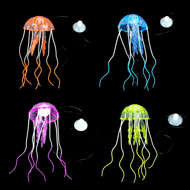 

1Pcs Fish Tank Decor Artificial Jellyfish Glowing Effect Fish Tank Ornament Aquarium Accessory Decoration