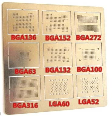Шаблон трафарет BGA IC Reball forBGA132 BGA152 BGA162 BGA100 BGA169 LGA60 BGA316 BGA22 | Электронные компоненты и