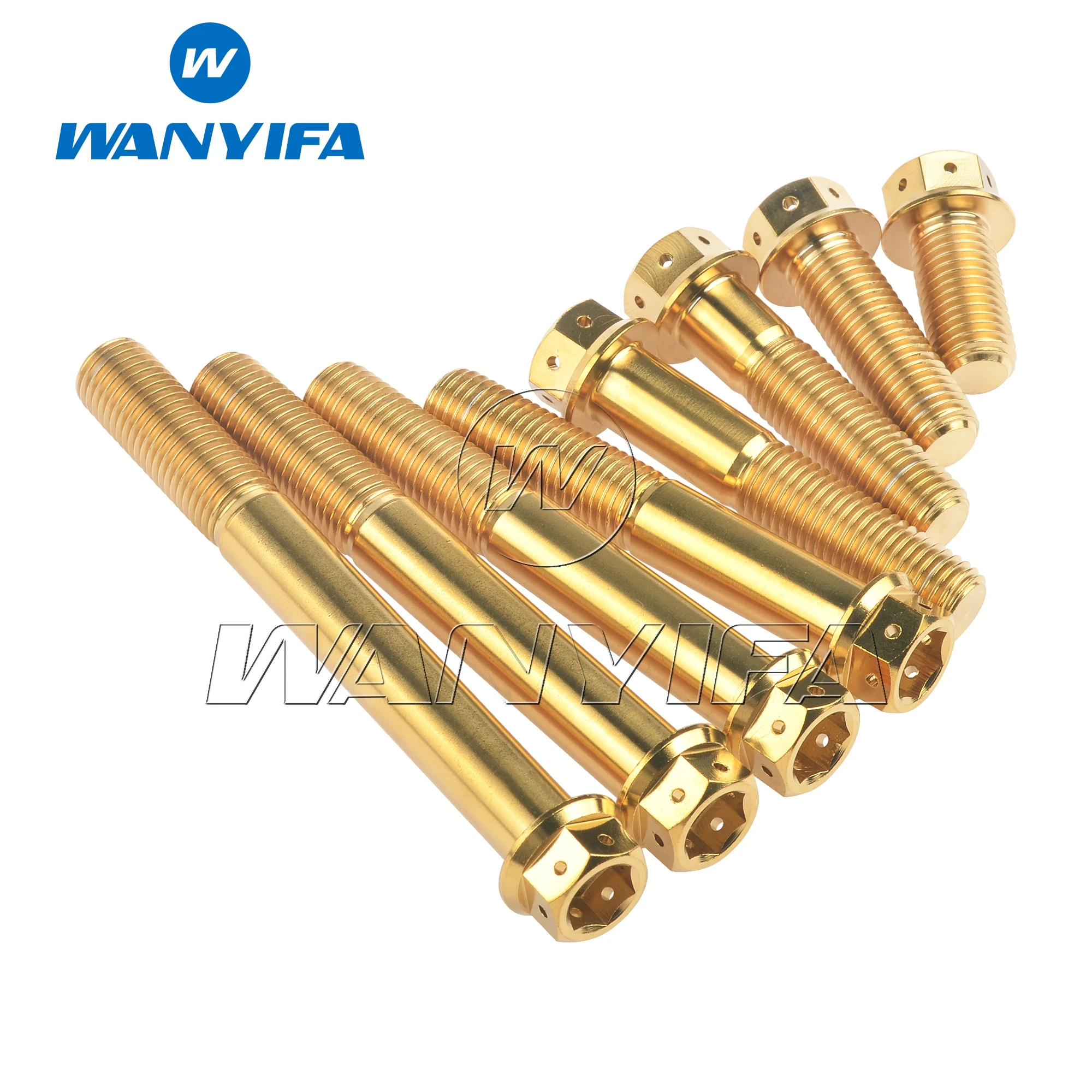 

Wanyifa M10x20-75mm Gold Flange Head Titanium Bolt Mainly Use for Electric Motorscycle