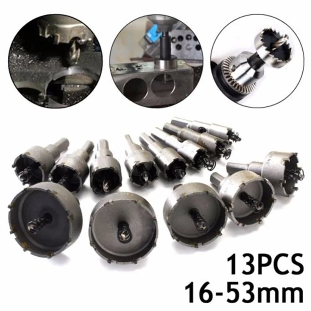 

10Pcs Carbide Tip TCT Drill Bit Hole Set Stainless Steel Metal Alloy 16-50mm