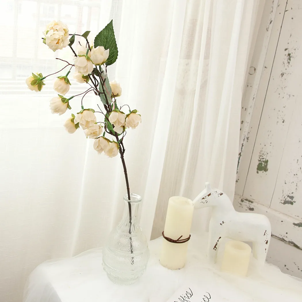 

1 Pc Artificial Flowers Silk Tea Bud Artificial Fake Flowers Bunch Bouquet Home Wedding Party Decor In Stock