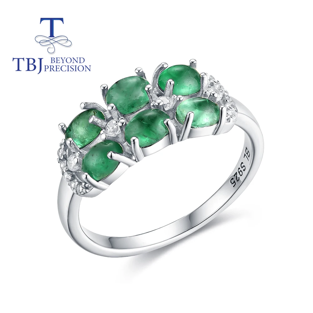 TBJ 1.8ct кольцо с натуральным изумрудом драгоценный камень зеленый изумруд Замбии