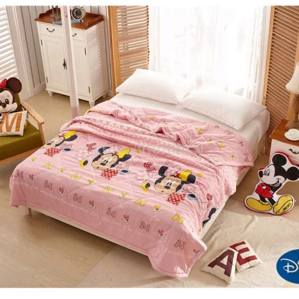 

Disney Minnie Mouse Cartoon Light Pink Thin Quilt Blanket Throw on Bed 150X200cm for Children Birthday Gift Christmas 200x230CM