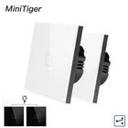 Настенный сенсорный переключатель Minitiger, 1 комплект, 2 варианта, стандарт ЕС, белая стеклянная панель, перекрестныйсквозной переключатель, 2 шт.упак.