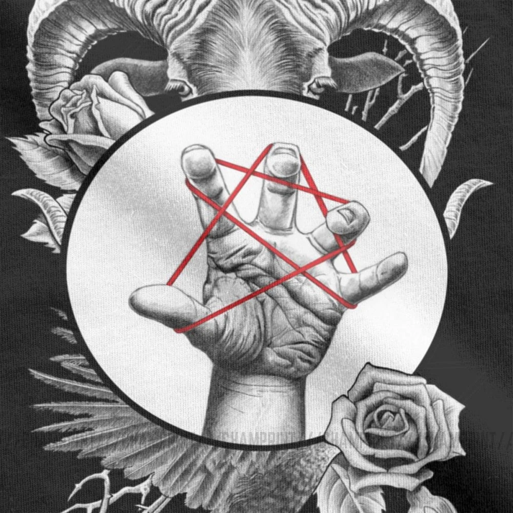 Литые футболки &quotБафомет&quot для мужчин Occult Pagan Magic Wicca 100% хлопковая футболка с