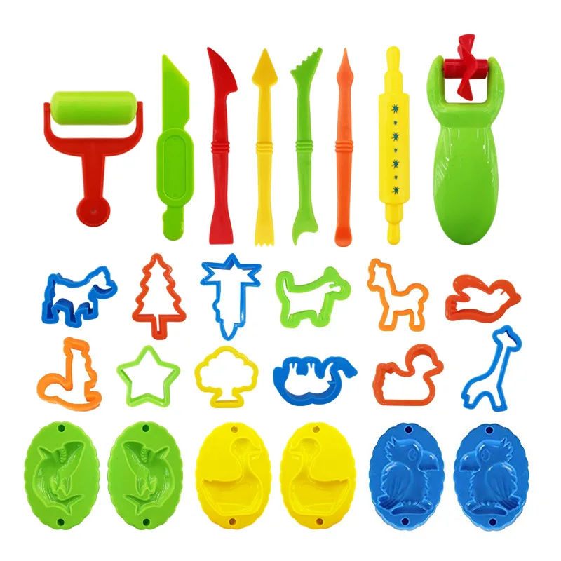 26pcs Play Dough Tools Kit DIY Plasticine Mold Modeling Clay Accessories Plastic Set Cutters Moulds Toys for Children Kids Gift |