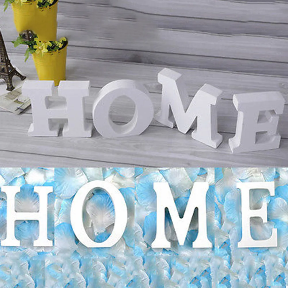 1 шт. Diy отдельно стоящие деревянные буквы Белый Алфавит Свадьба День Рождения