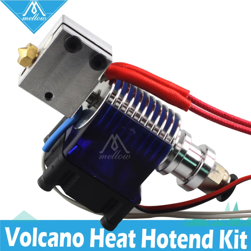 

Mellow 12V/24V 3D Printer Volcano heater block kit E3D V6 J-head PT100 Hotend with Cooling Fan for bowden Extruder 0.4mm Nozzle
