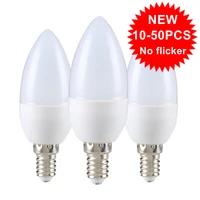 10 50pcs new led light bulb e14 e27 led lamp indoor warm cold white light 7w 9w led candle bulb home decor chandelier 220v 240v